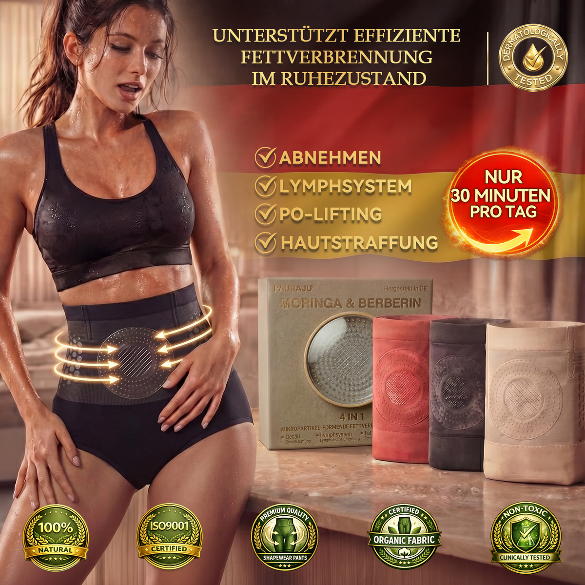 2026 Moringa & Berberine | 4-in-1 Shorts zur Formung von Mikropartikeln und Fettverbrennung